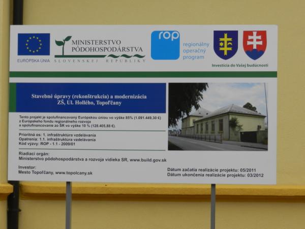 ZŠ Hollého - rekonštrukcia a modernizácia ZŠ Hollého - rekonštrukcia a modernizácia